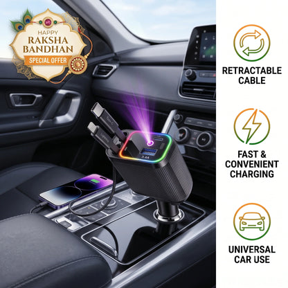 Super Fast 4 in 1 Car Charger 120W Fast Charging